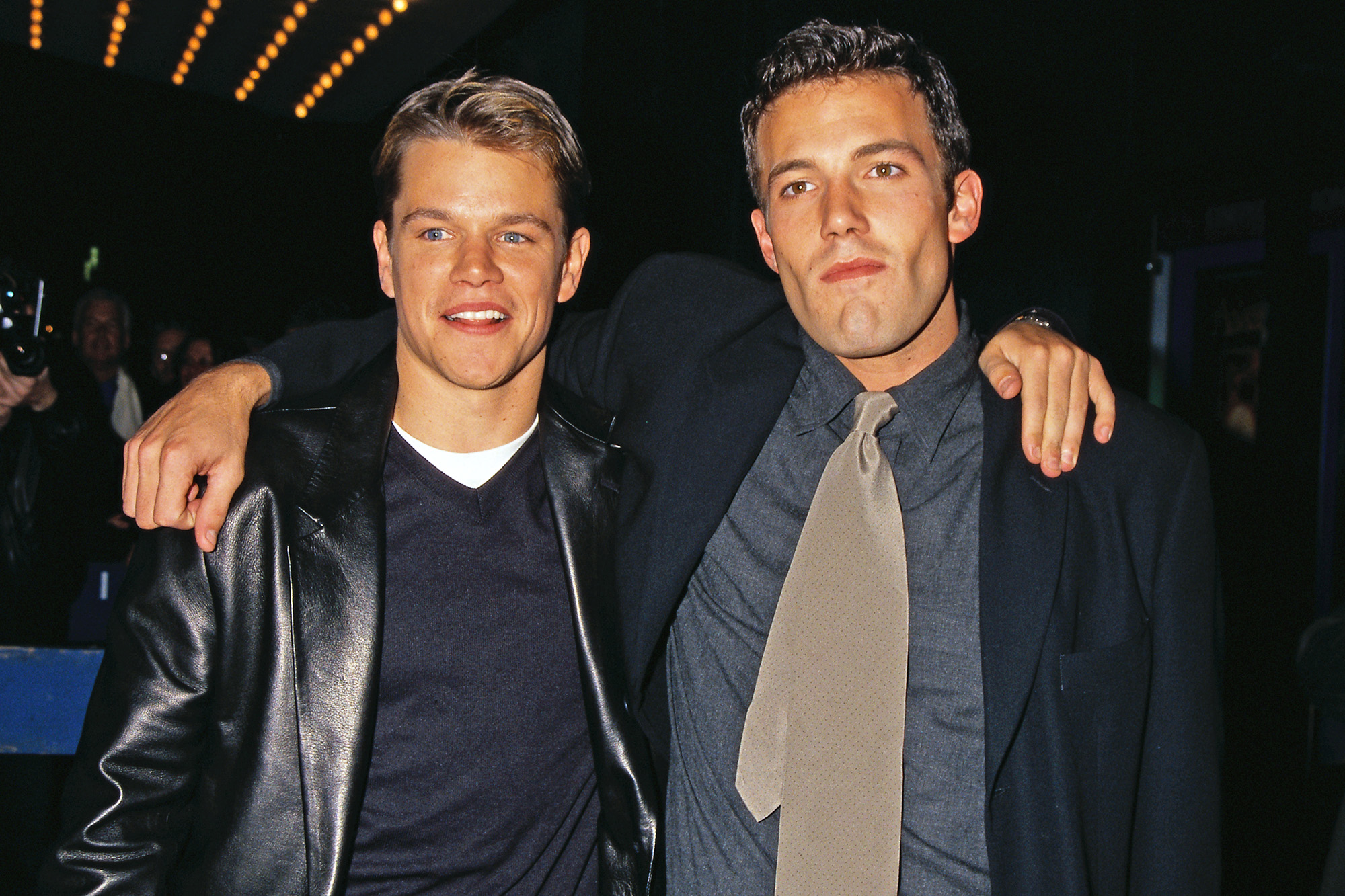 Matt Damon and Ben Affleck at the 'Good Will Hunting' premiere in 1997