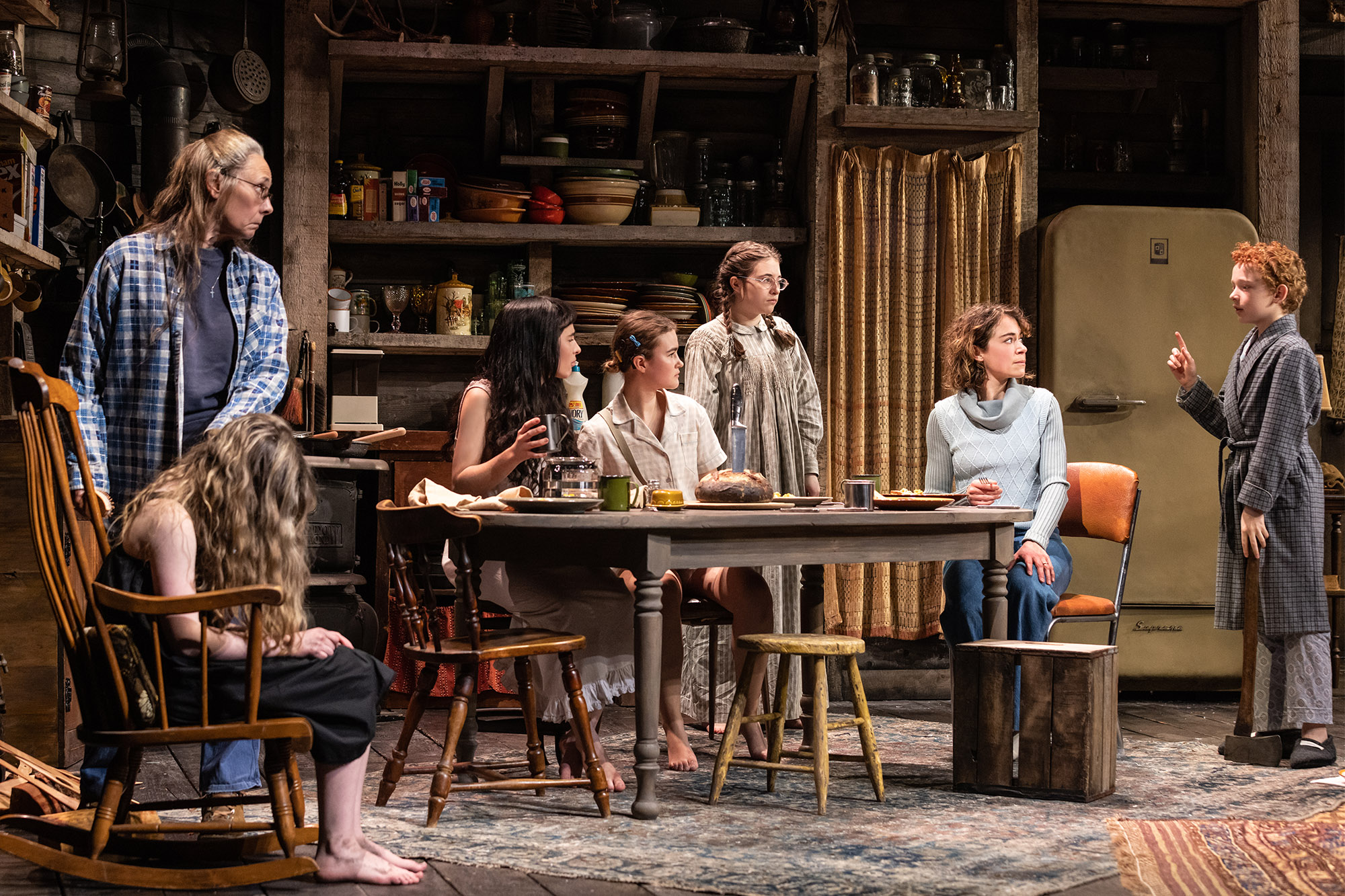 Colby Kipnes, Laurie Metcalf, Sophia Anne Caruso, Millicent Simmonds, Alyssa Emily Marvin, Tatiana Maslany, and Eamon Patrick O'Connell in 'Grey House'