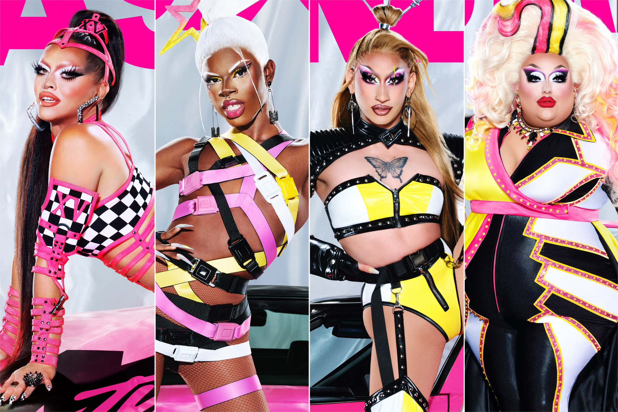 Sasha Colby, Luxx Noir London, Anetra, and Mistress Isabelle Brooks on 'RuPaul's Drag Race' season 15