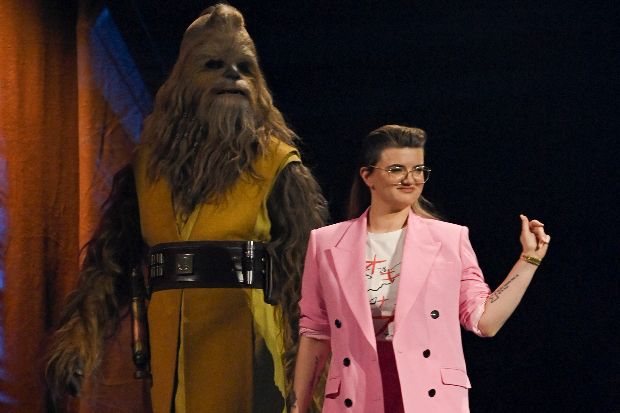 Leslye Headland onstage during the Acolyte studio panel at the Star Wars Celebration 2023 in London at ExCel on April 07, 2023 in London, England.