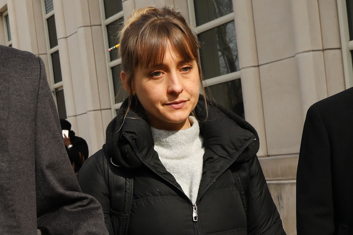 Allison Mack leaves the Brooklyn Federal Courthouse