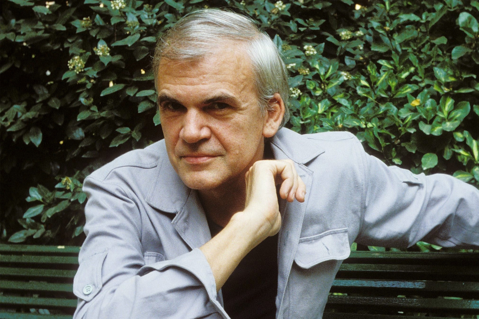 Czech Writer Milan Kundera poses during a portrait session on August 2,1984 in Paris,France.