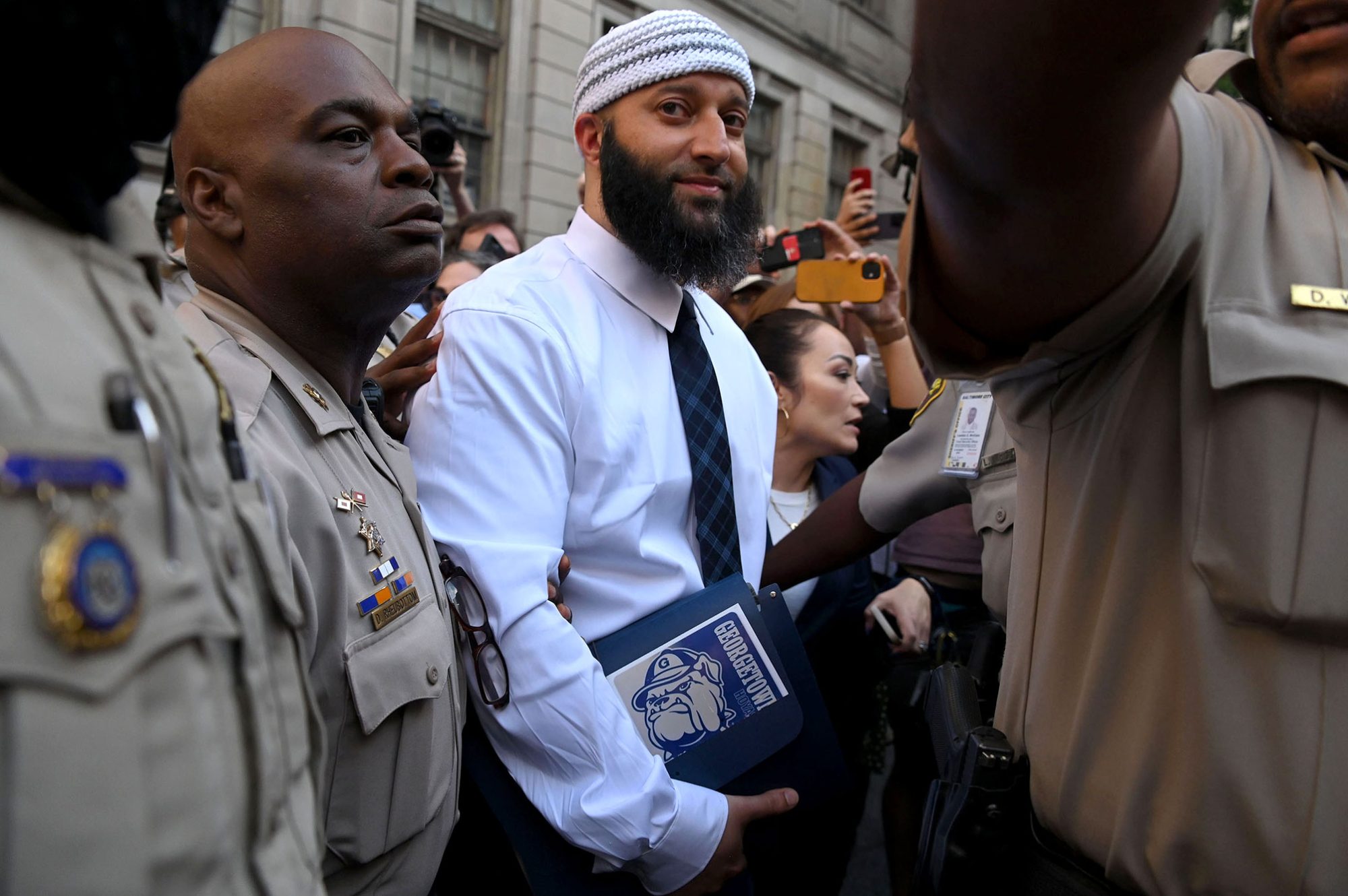 Adnan Syed leaves the courthouse after being released from prison in 2022