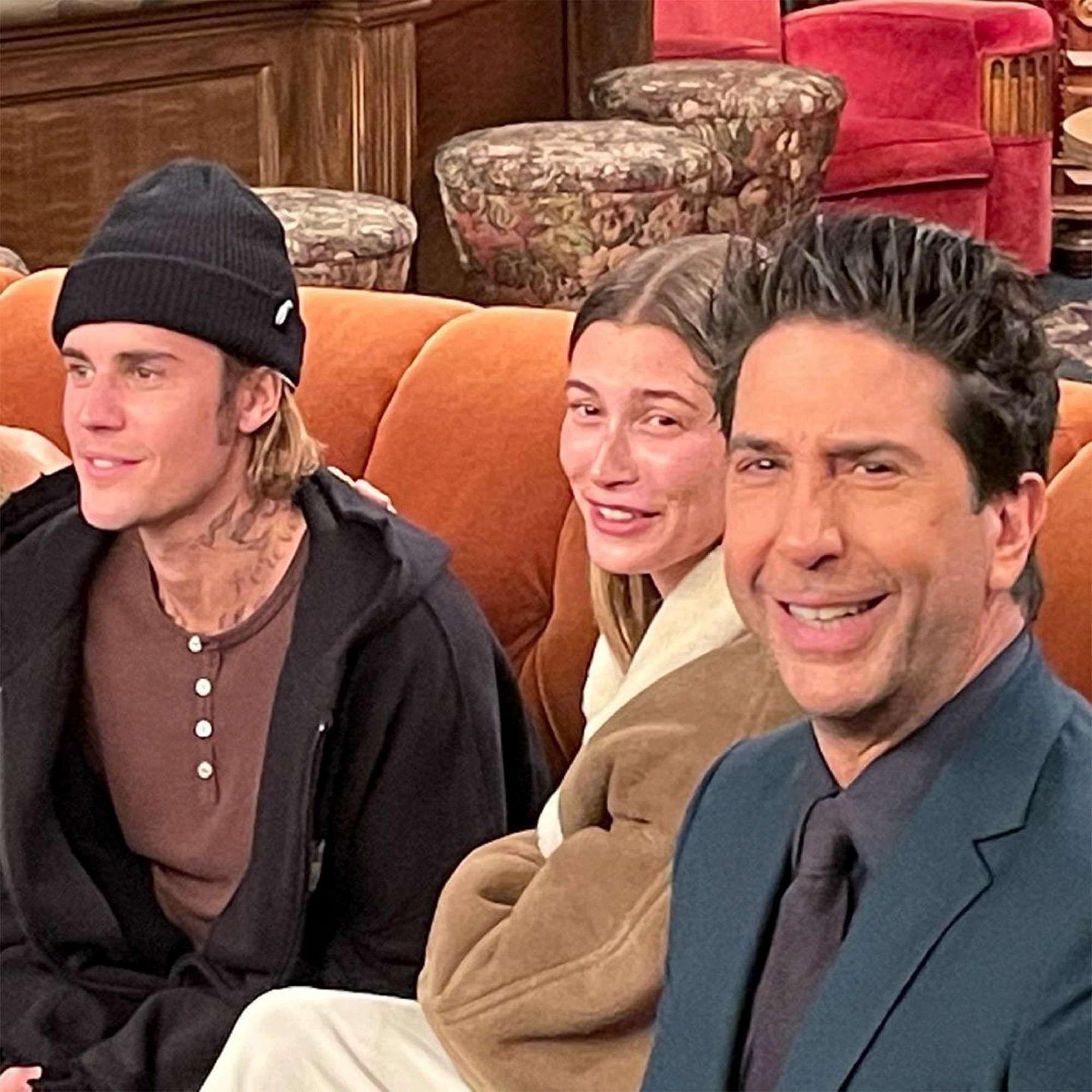 Justin Bieber, Hailey Bieber and David Schwimmer