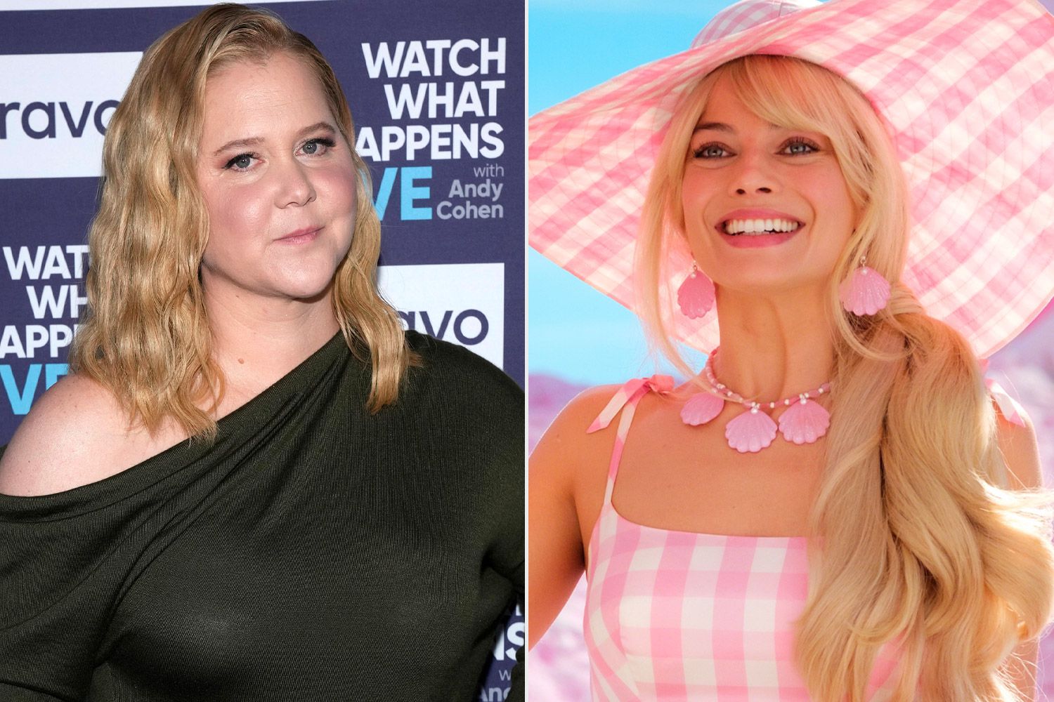 WATCH WHAT HAPPENS LIVE WITH ANDY COHEN -- Episode 20098 -- Pictured: Amy Schumer -- (Photo by: Charles Sykes/Bravo via Getty Images) -BAR-02735 MARGOT ROBBIE as Barbie in Warner Bros. PicturesBARBIEa Warner Bros. Pictures release. Photo by Jaap Buitendijk/Warner Bros.8BIM