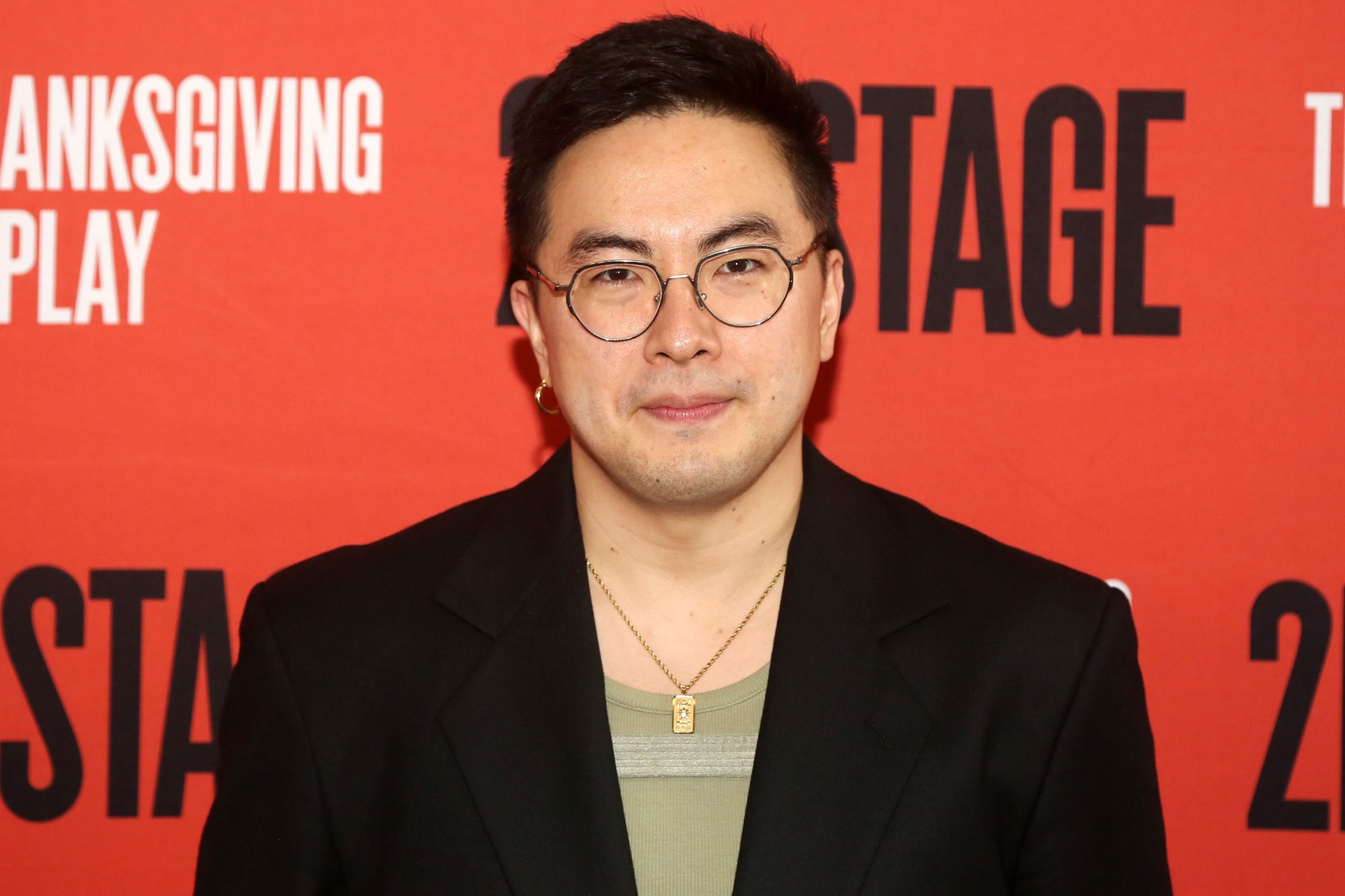 NEW YORK, NEW YORK - APRIL 20: Bowen Yang poses at the opening night of the Second Stage production of "The Thanksgiving Play" on Broadway at The Second Stage Helen Hayes Theatre on April 20, 2023 in New York City. (Photo by Bruce Glikas/Getty Images)