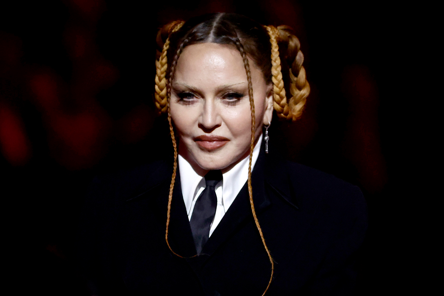 Madonna speaks onstage during the 65th GRAMMY Awards