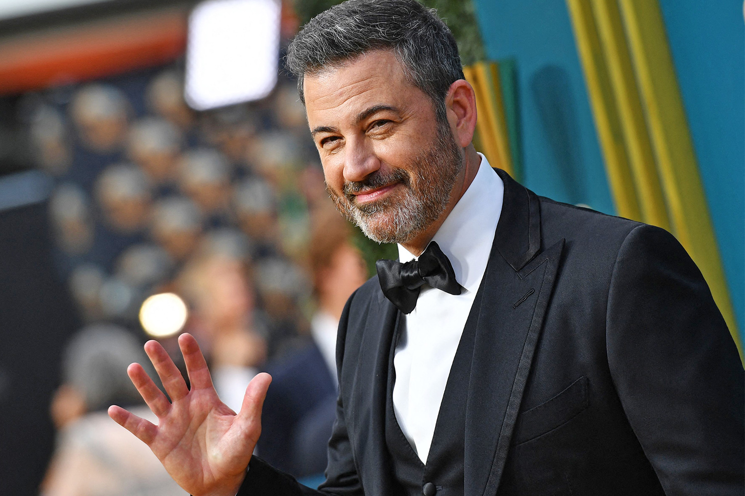 Talk show host Jimmy Kimmel arrives for the 74th Emmy Awards at the Microsoft Theater in Los Angeles, California, on September 12, 2022. (Photo by Chris Delmas / AFP) (Photo by CHRIS DELMAS/AFP via Getty Images)